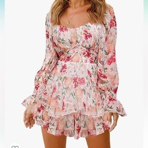 Floral ruffle romper